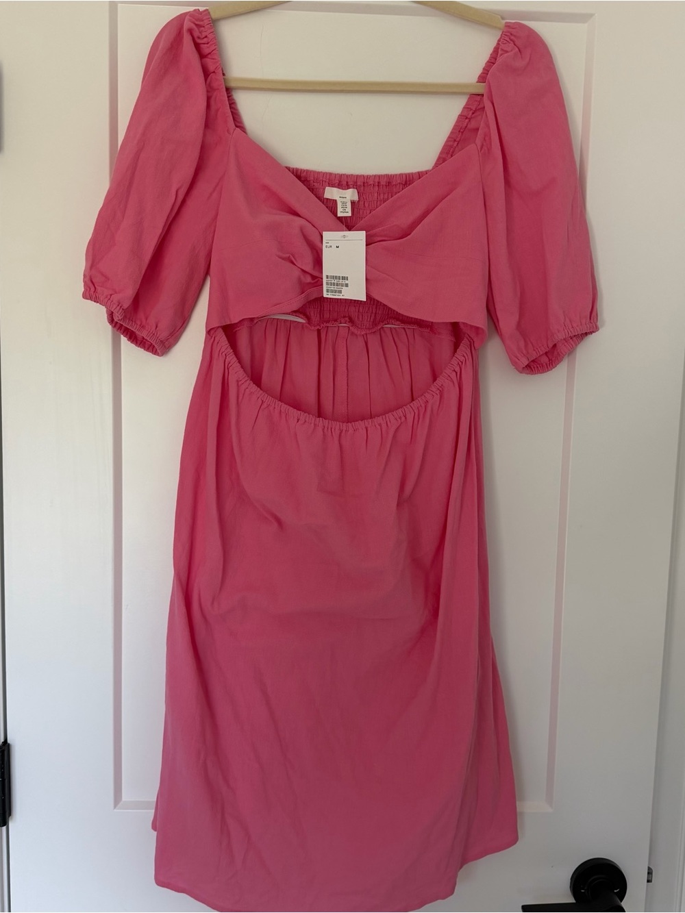 NWT!! H&M Mama Twist-Front Puff Sleeve Midi Dress